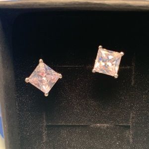 4 ctw CZ earrings. 925 silver.